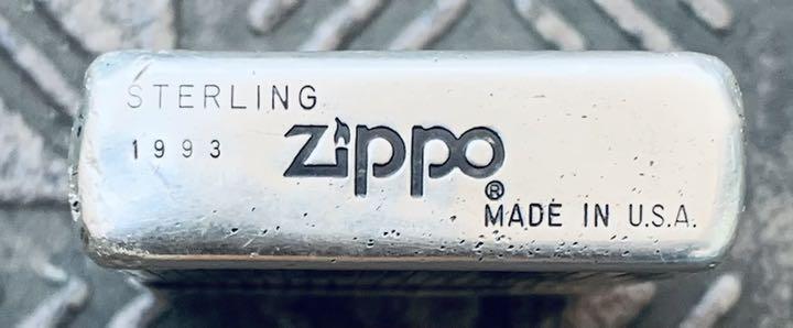 As is For Parts Zippo Lighter Sterling Silver Stripe 1993