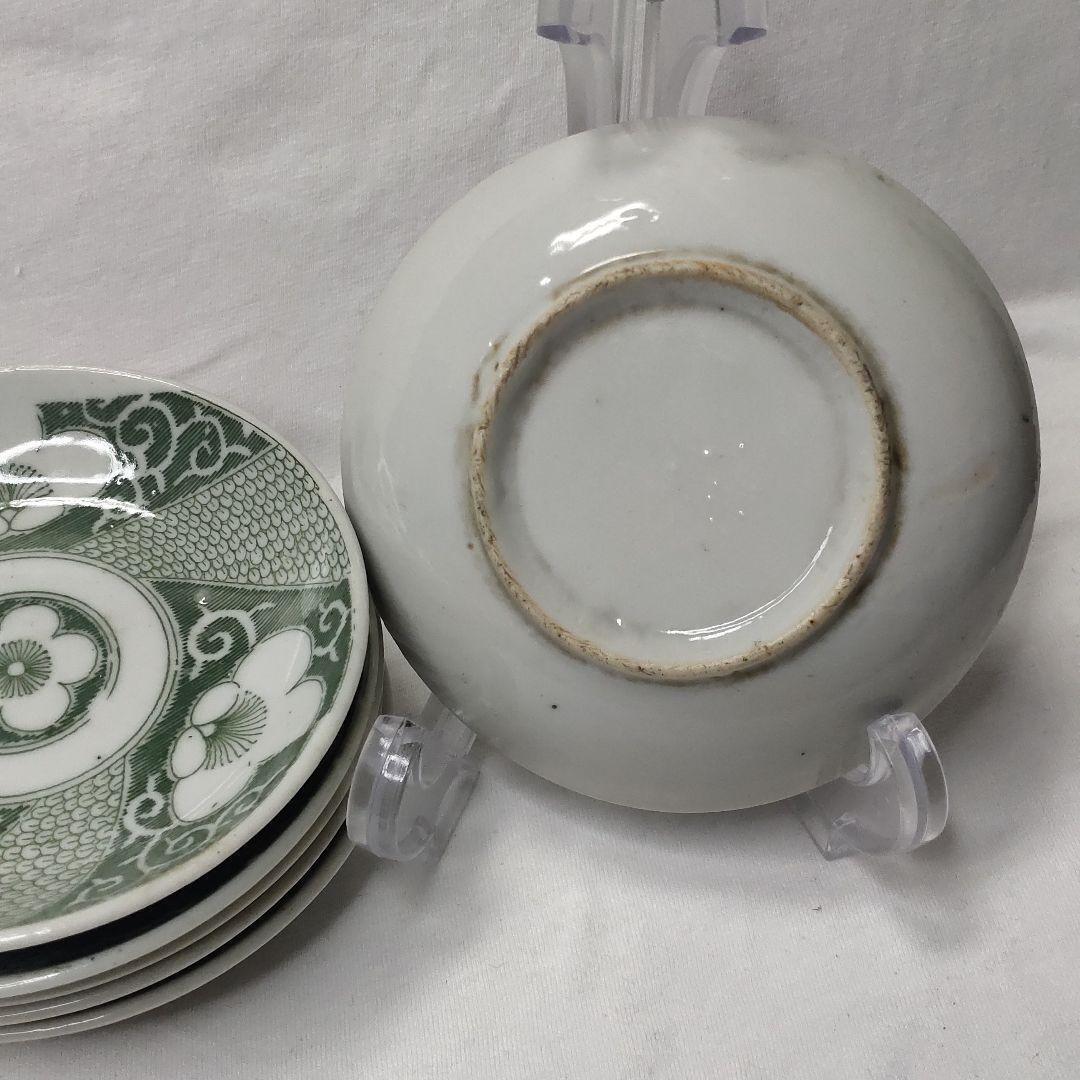 Ko-Imari ware 6 small plates green glaze old family storehouse