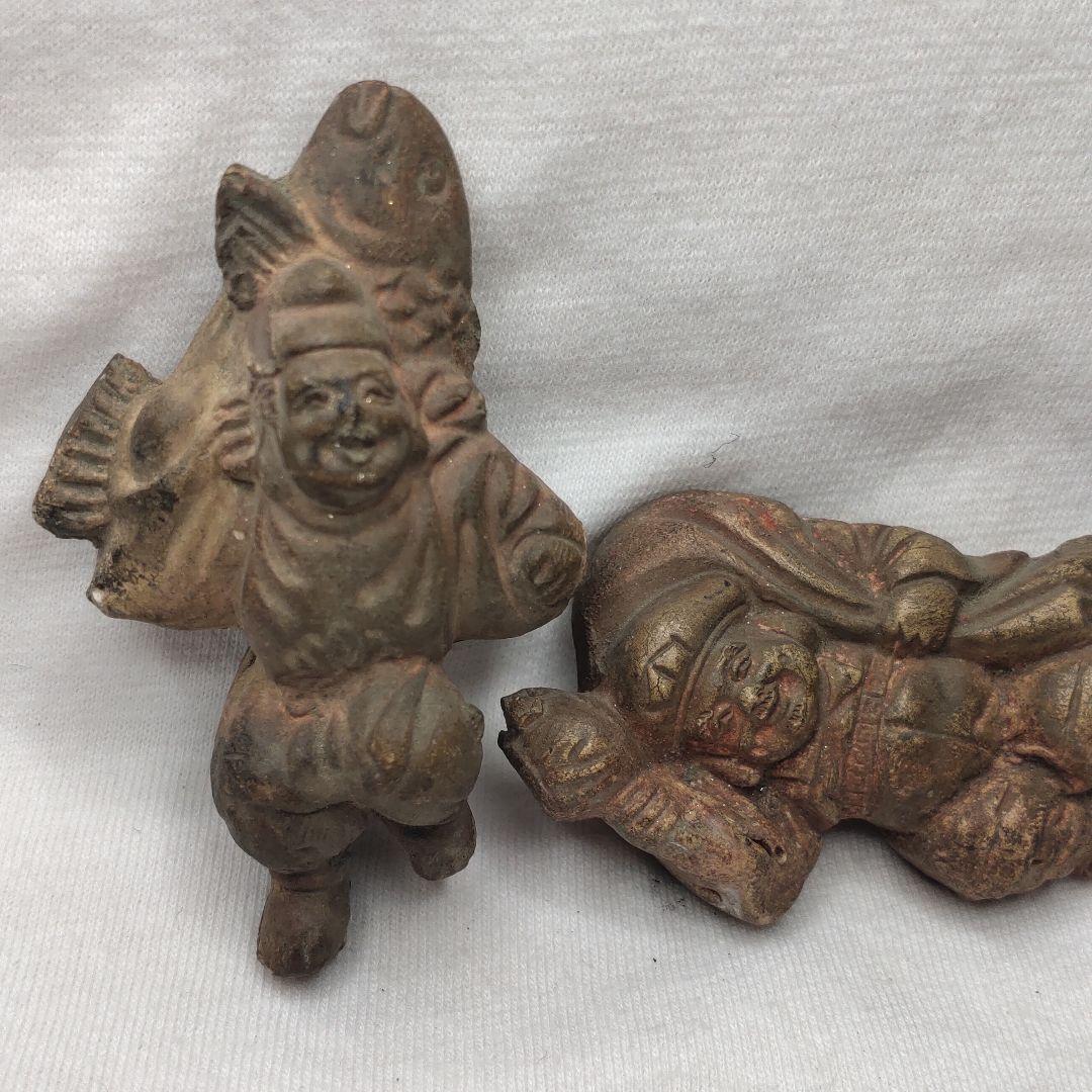 Daikoku-sama + Ebisu-sama Ceramics Period items Edo antiques