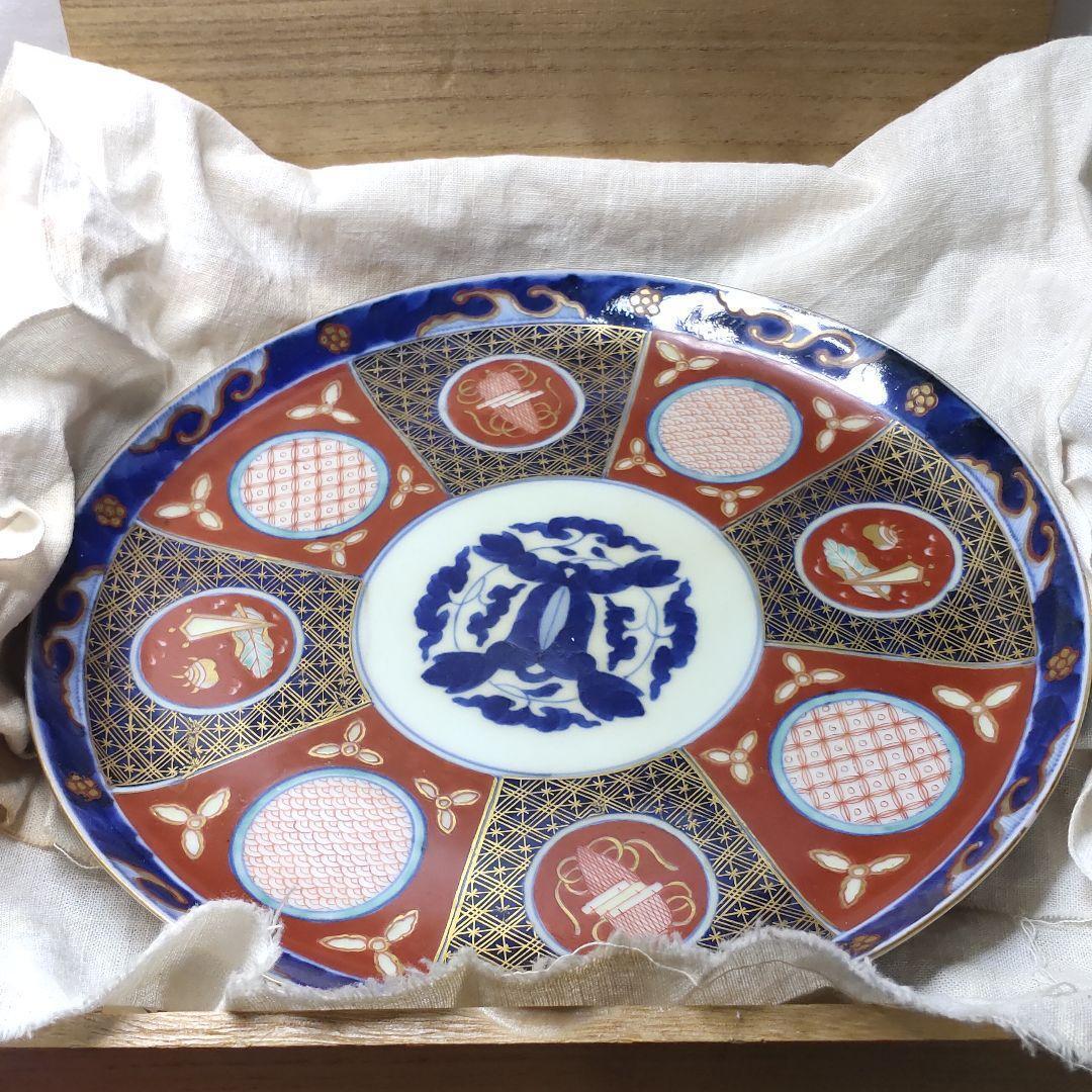 Koimari ware Marumon plate Kinrande Kinrande Edo period paulownia box