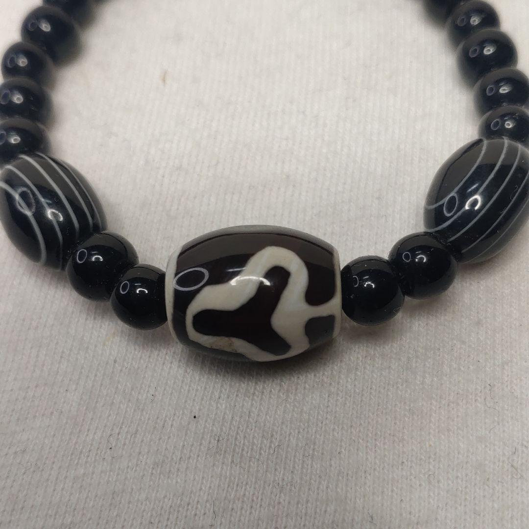 Dzi bead bracelet Tibetan folk craft Lucky Stone Buddhist