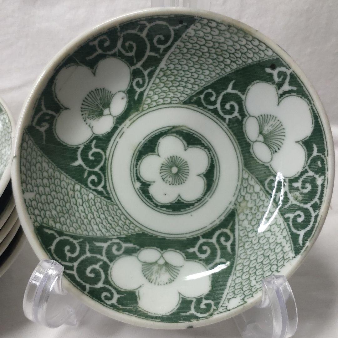 Ko-Imari ware 6 small plates green glaze old family storehouse