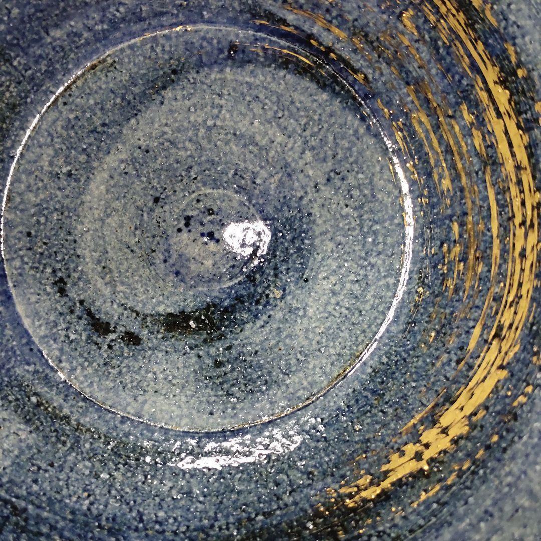 Tea utensils, firefly painting, flat tea bowl, Taiyo-zukuri, gold brush