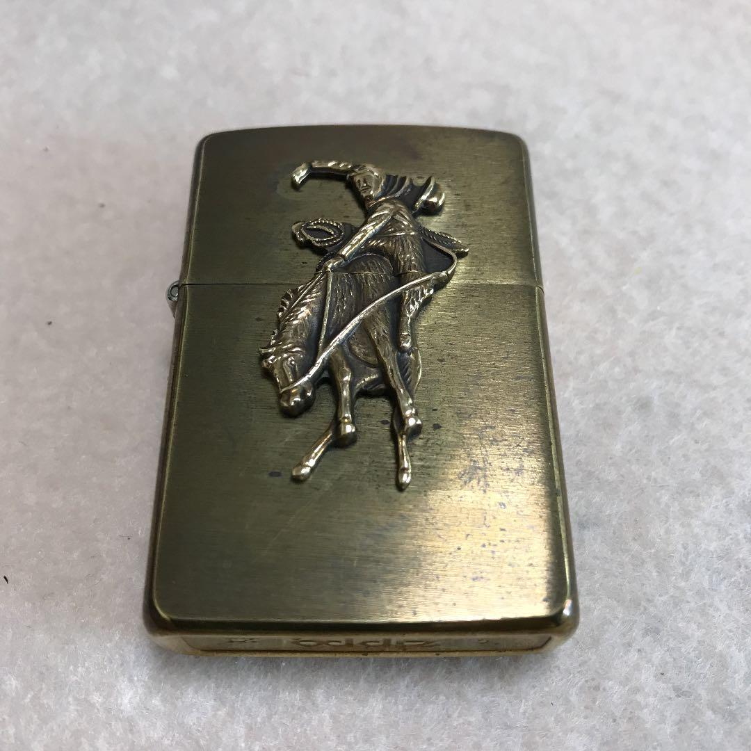 As is For Parts Zippo 1994 Marlboro Cowboy Rodeo Lighter Brass