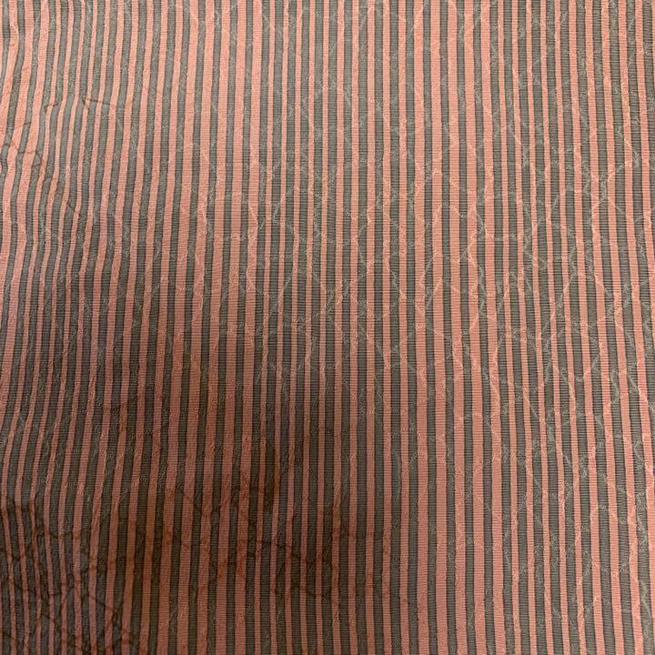 Pure silk kimono Hagire about 25 x 130 Dull pink gray vertical stripes Hagika