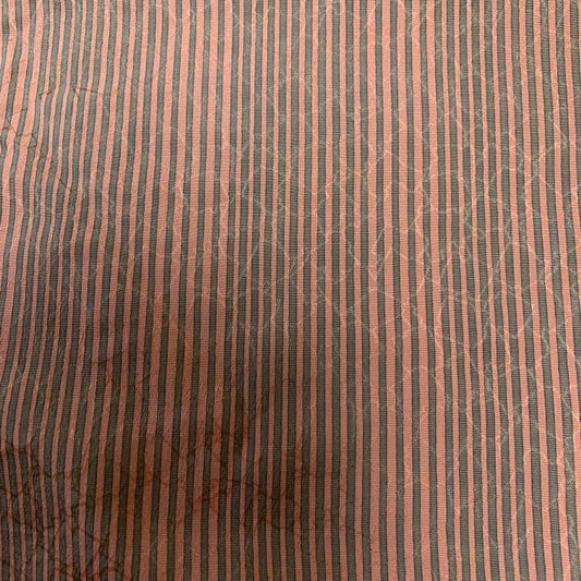 Pure silk kimono Hagire about 25 x 130 Dull pink gray vertical stripes Hagika