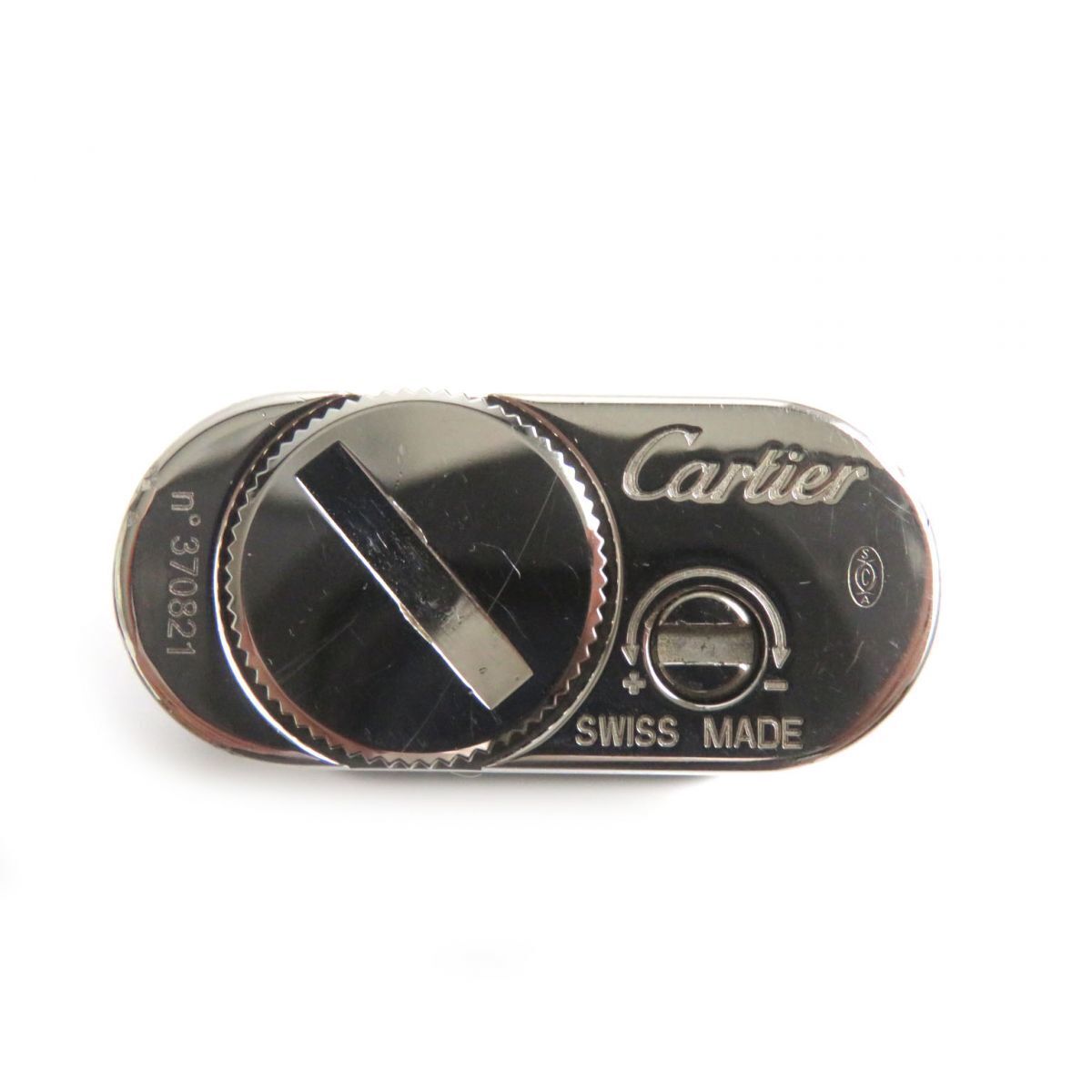 As is For Parts Cartier Godron logodecole logo roller type gas lighter silver