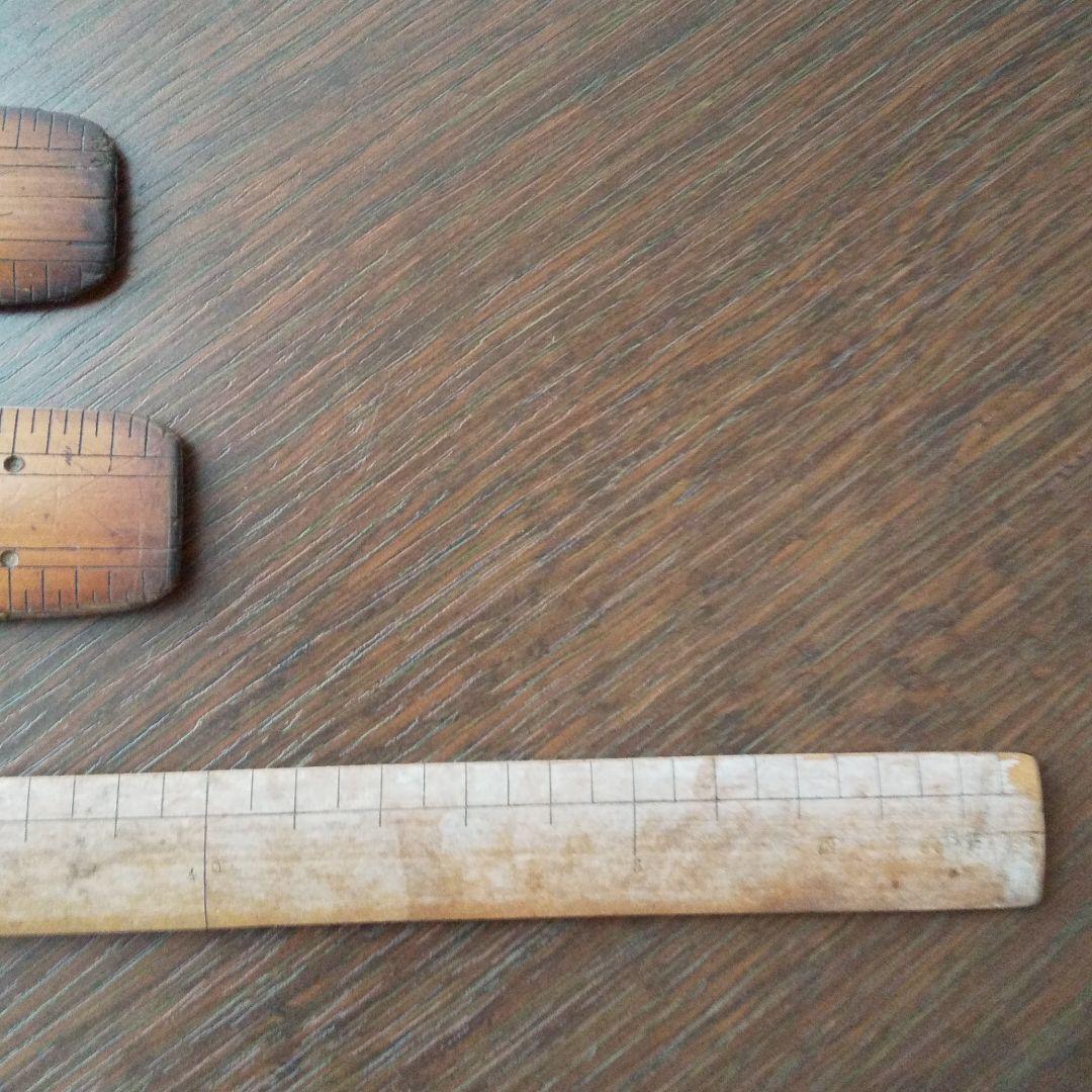 Two types of bamboo rulers Showa Retro Antique