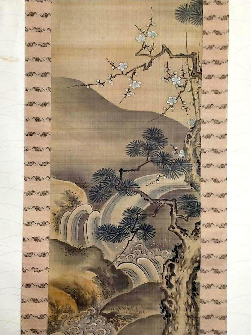 Hanging scroll, Shigetaka Tachibana, landscape by Sesshu, Kyoto tableware