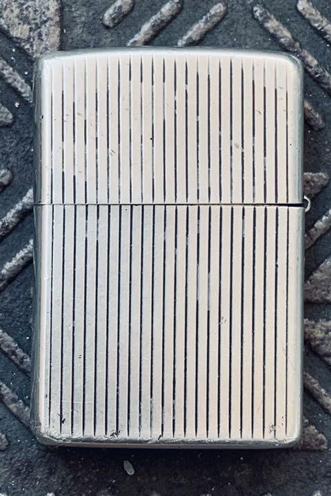 As is For Parts Zippo Lighter Sterling Silver Stripe 1993