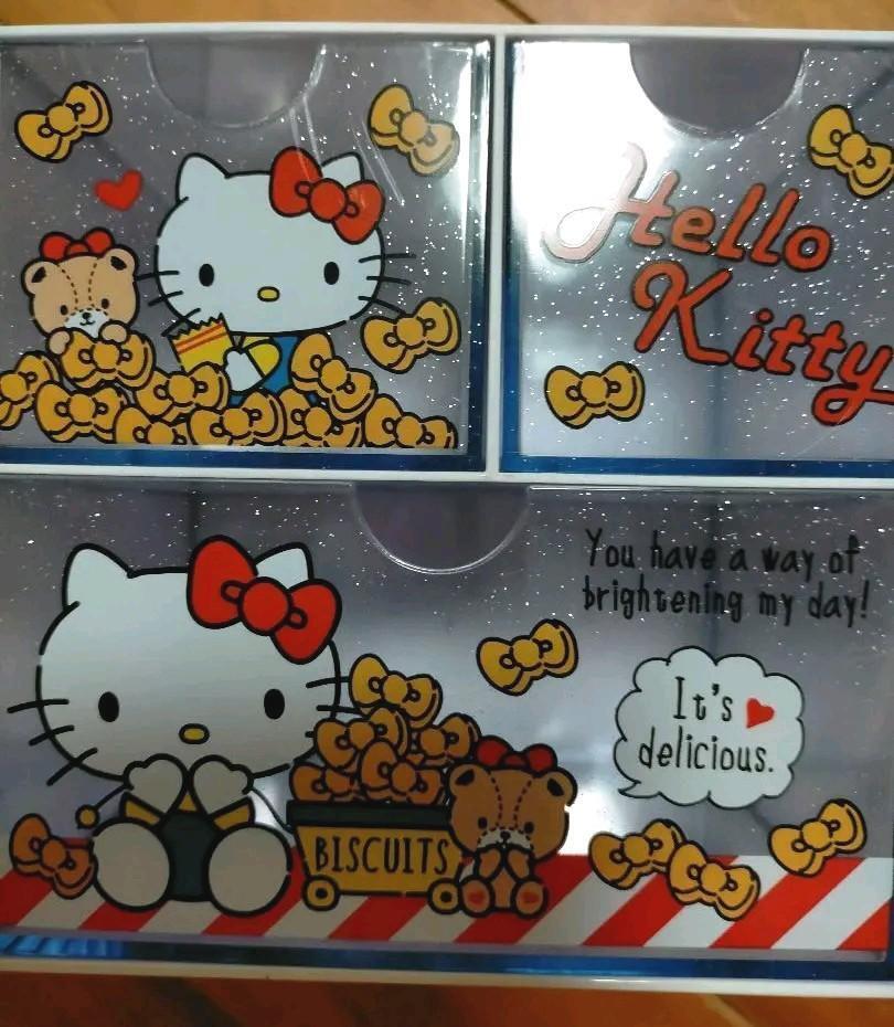 Kitty Sanrio accessory case storage box canister set plastic chest
