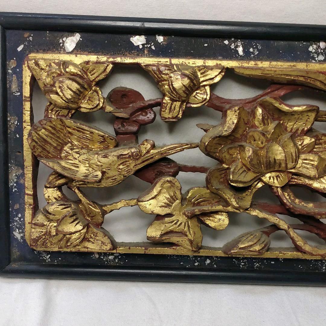 Chinese antiques Late Qing to Republic of China wood carvings ranma