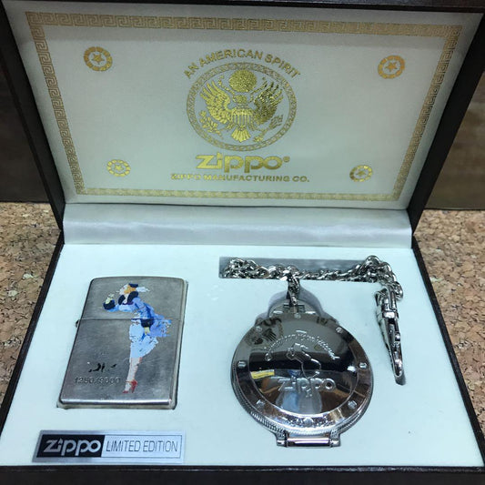 as is for parts ZIPPO limited serial number WINDY pocket watch set 978