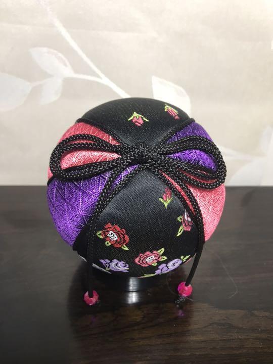Temari  Interior decoration   gift Modern Temari 1 Rose on a black background
