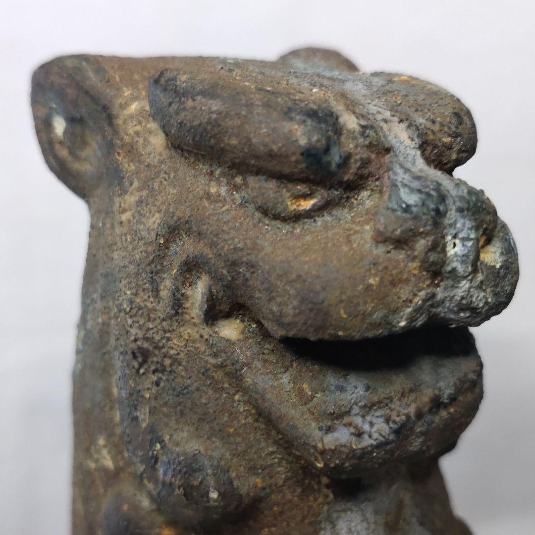 Chinese antiques 2 iron lions Gate lion Feng Shui goods Magical casting