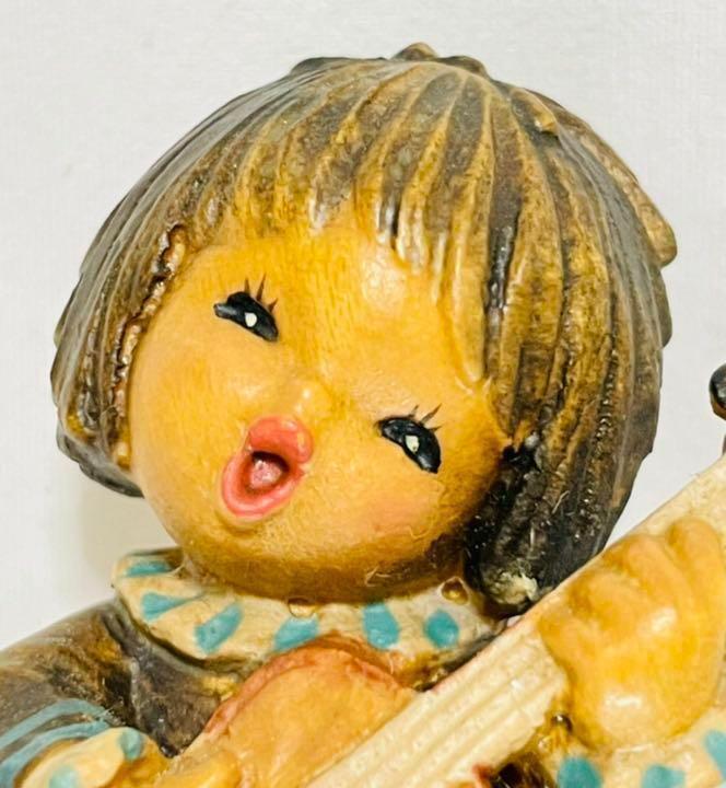 ANRI Wood Carving Doll Ferrandis Guitar Boys and Animals Height 7.7cm