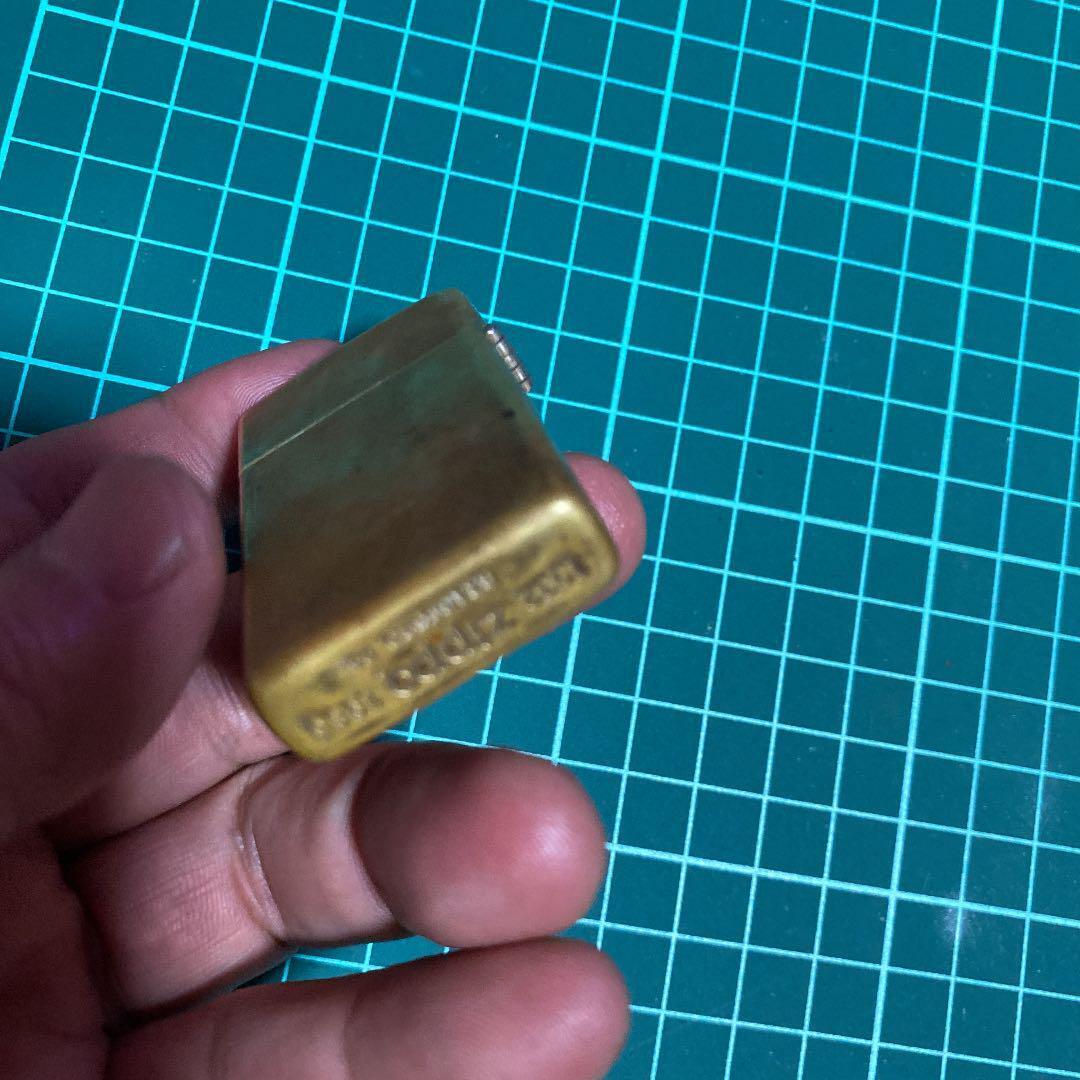 As is for parts ZIPPO lighter slim solid brass commemo oil lighter