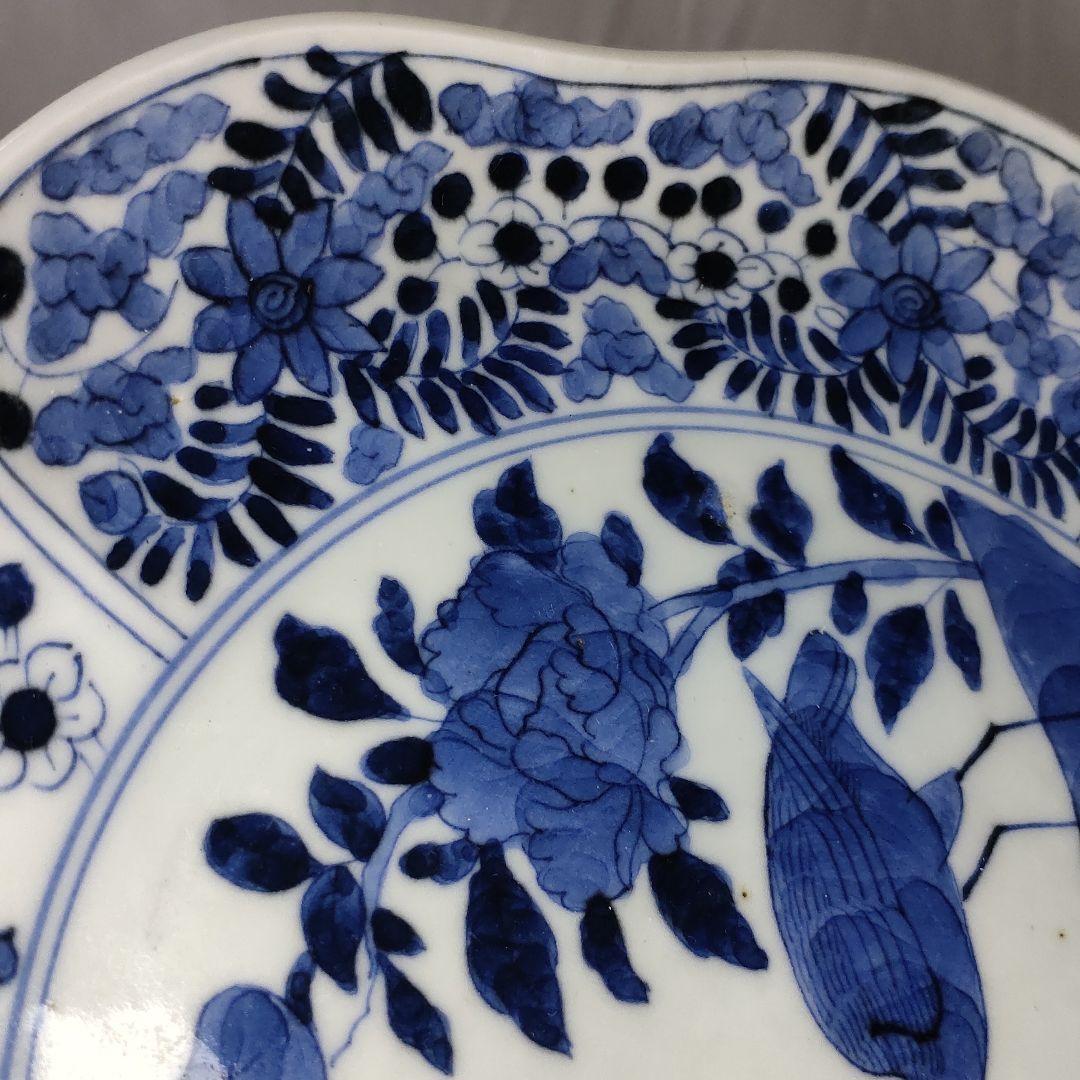 Old Imari ware Dyeing medium plate Birds and flowers