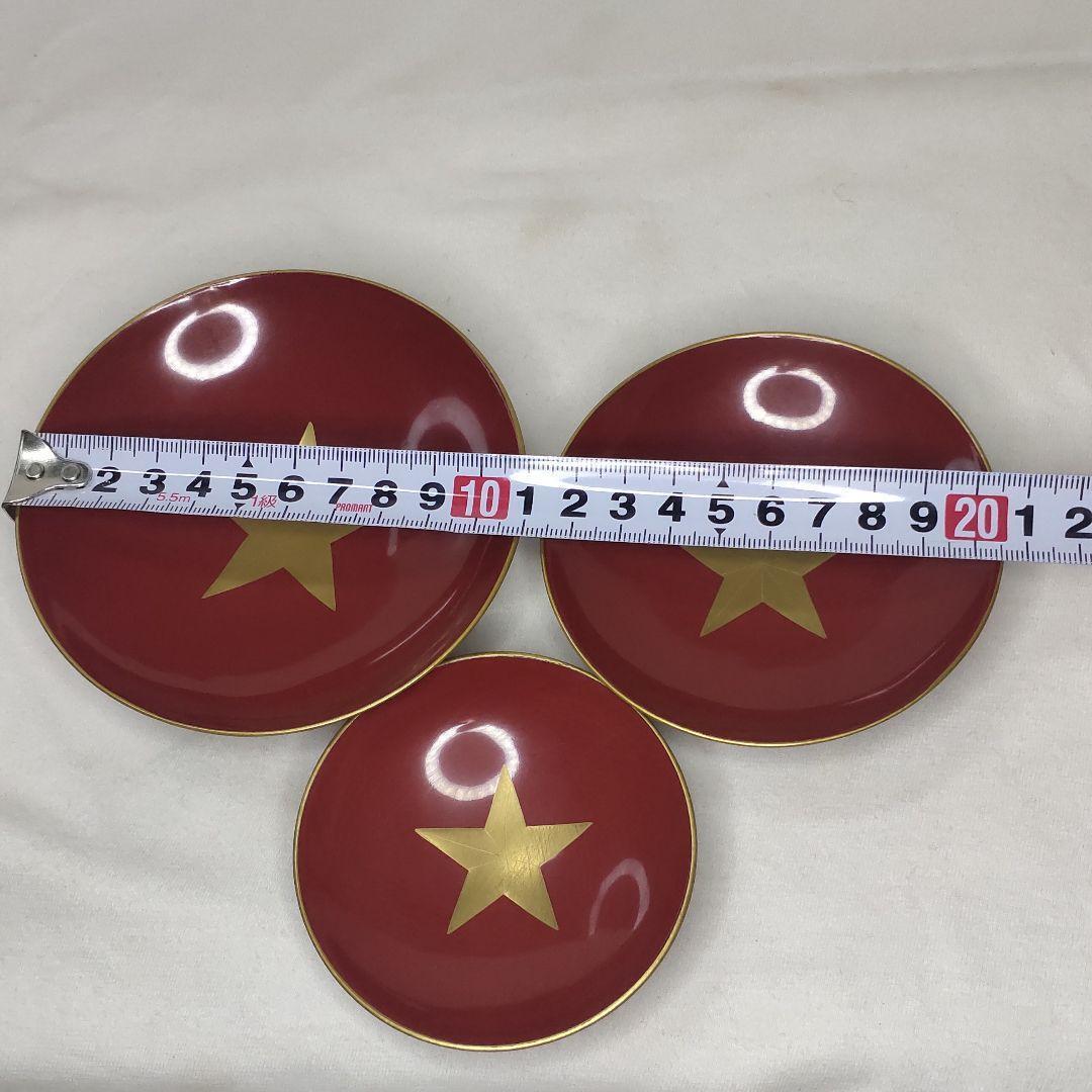 Three Cups Wooden Lacquerware Maki-e Military Item