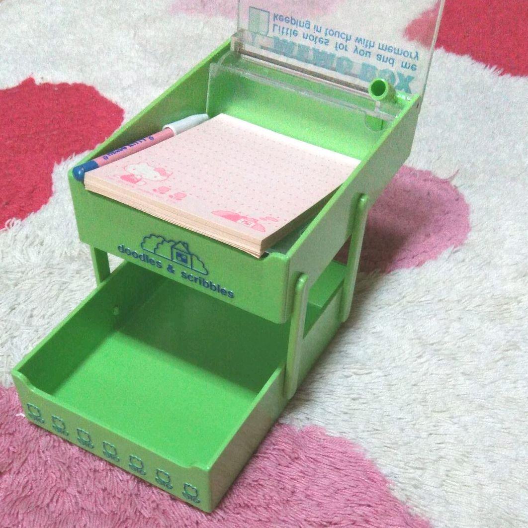 Showa Retro Kitty Memo Box, Hourglass Set