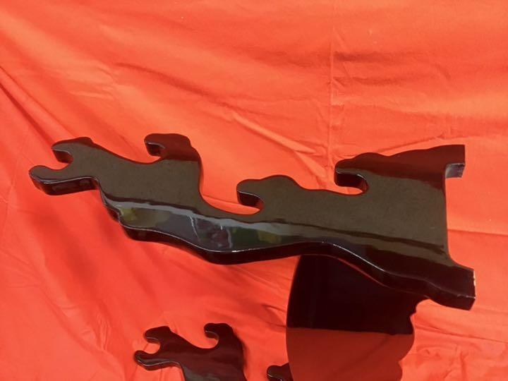 Sword rack  sword stand  plain black sword fittings  four hooks