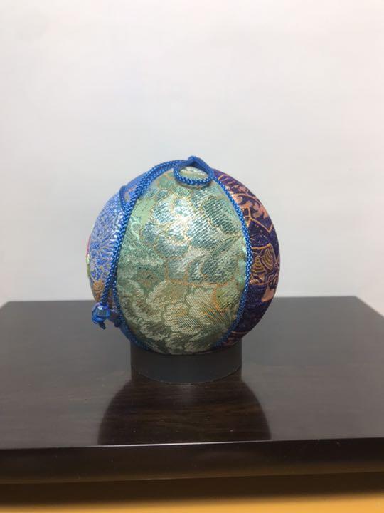 Temari Temari Interior decoration  gift  Embroidery flower Blue Japan