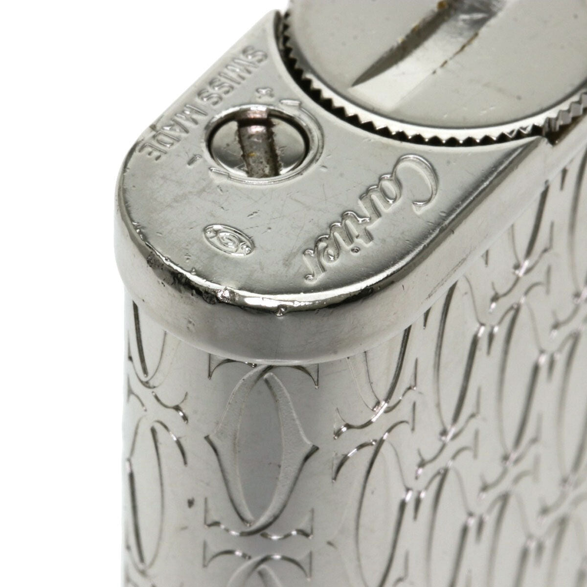 As is For Parts Cartier C de Cartier gas platinum finish lighter metal