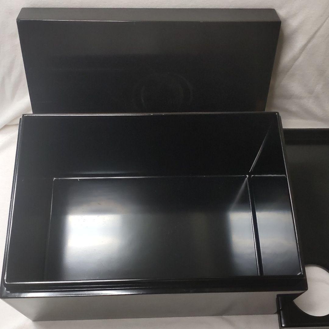 Tea utensils Black lacquer Wooden tea box Kyo-yaki