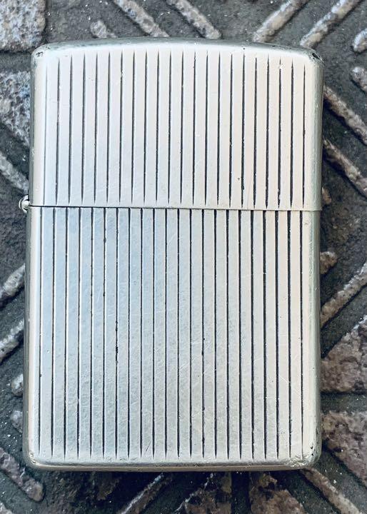 As is For Parts Zippo Lighter Sterling Silver Stripe 1993