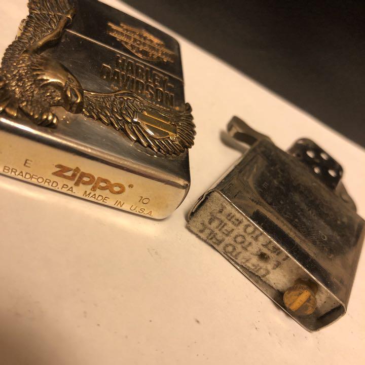 As is For Parts  Zippo Harley Front Metal Limited to 1000 pieces with box