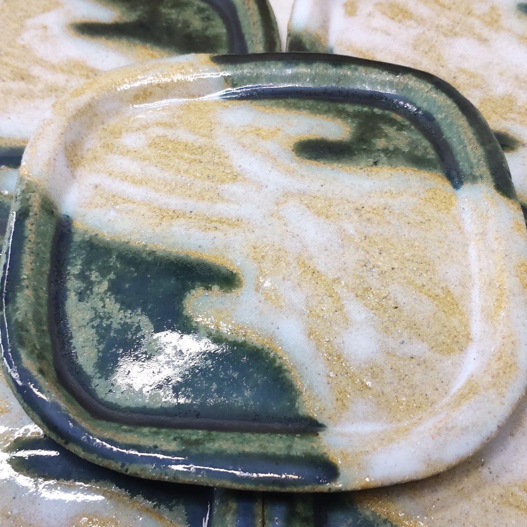 Ohi-yaki plate Choraku-zukuri box Oribe glaze