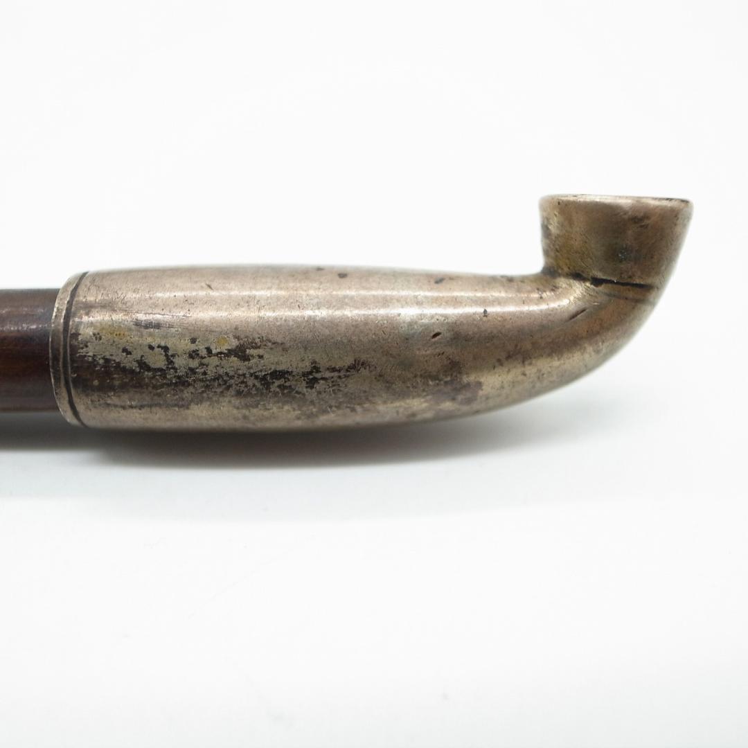 Tobacco pipe, leather pipe, natural wood antler, tobacco pouch