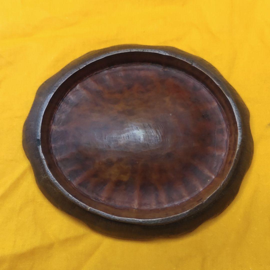 Antique Bamboo Carving Plate Cochlear Figurine Tung Box Collector Release