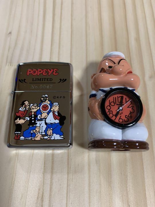 as is for parts Popeye zippo lighter  With clock New unused