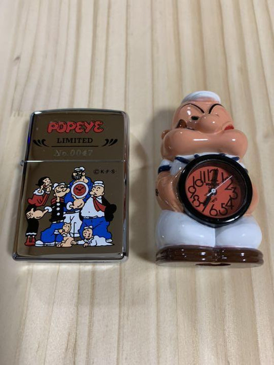 as is for parts Popeye zippo lighter  With clock New unused