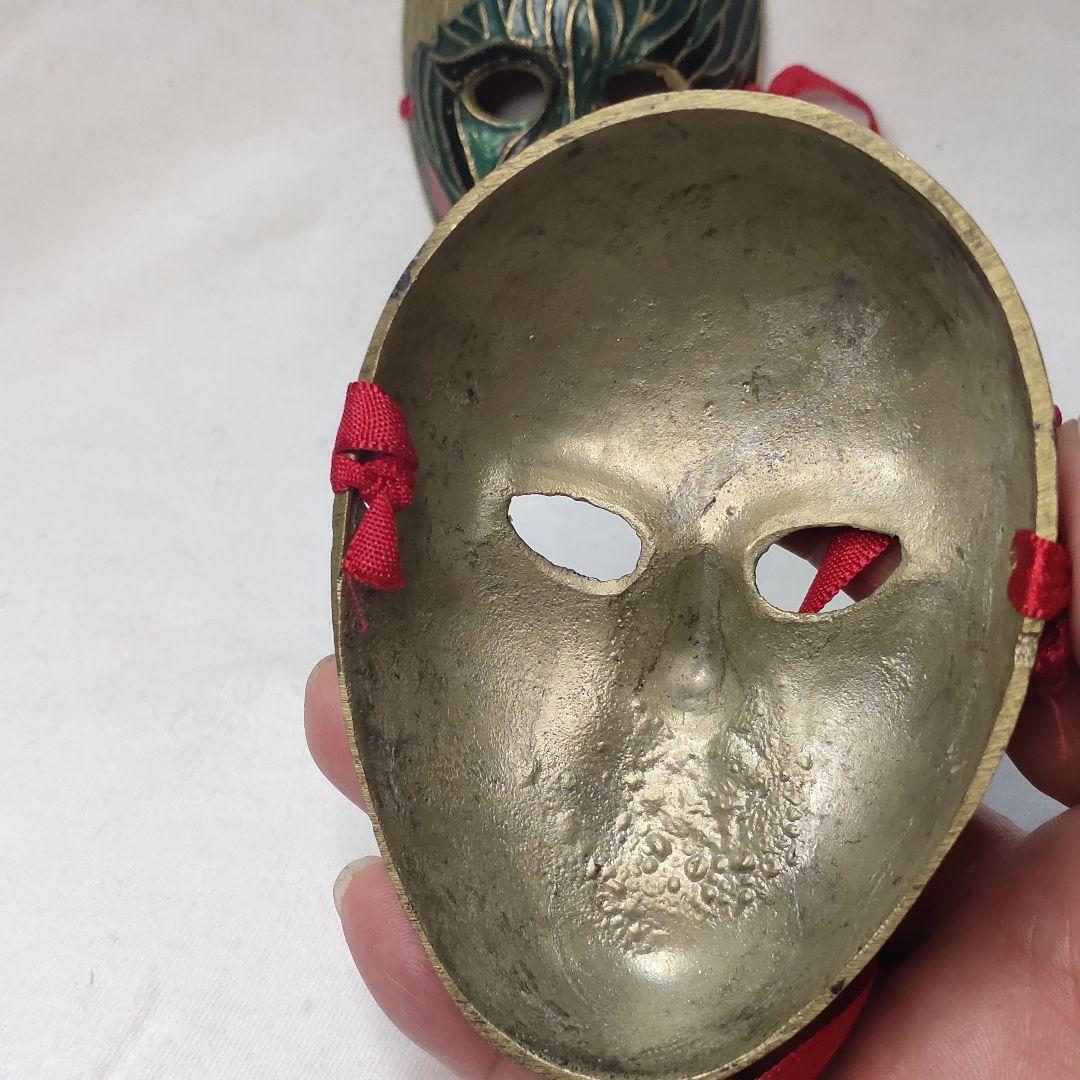 Two copper masks Cloisonne ware? Handmade old house collection