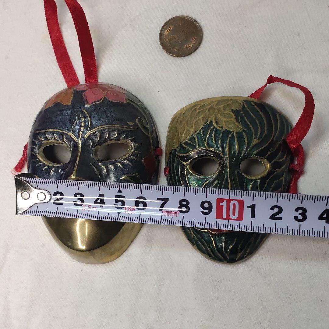 Two copper masks Cloisonne ware? Handmade old house collection