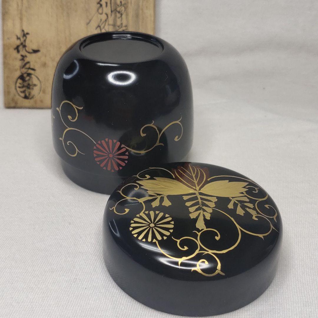 Tea utensils Red-Rikyu-shaped jujube, Togakusa lacquer work