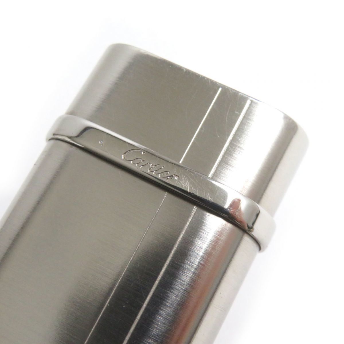 As is For Parts Cartier Godron logodecole logo roller type gas lighter silver
