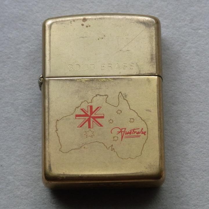 As is for parts ZIPPOライター　1993年 Zippo SOLID BRASS オーストラリア ジッポー ブラス