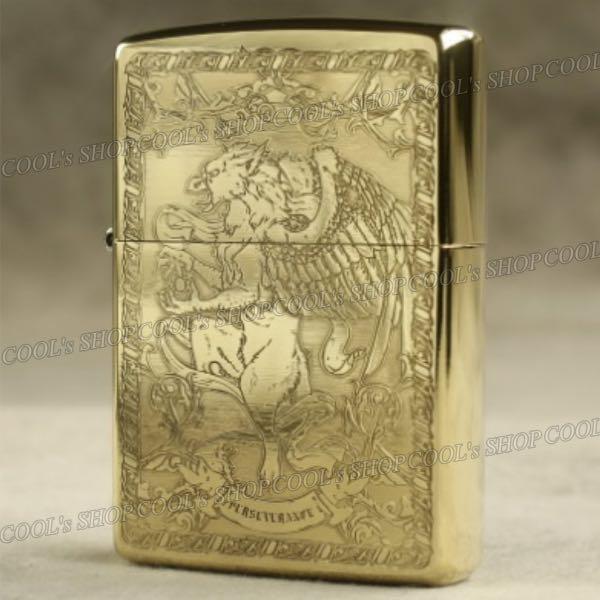 As is For Parts Griffin full surface processing oil lighter ZORRO gold zippo