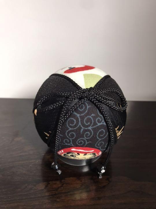 Temari  Interior decoration  gift Daruma   Good luck  Black Pray for success