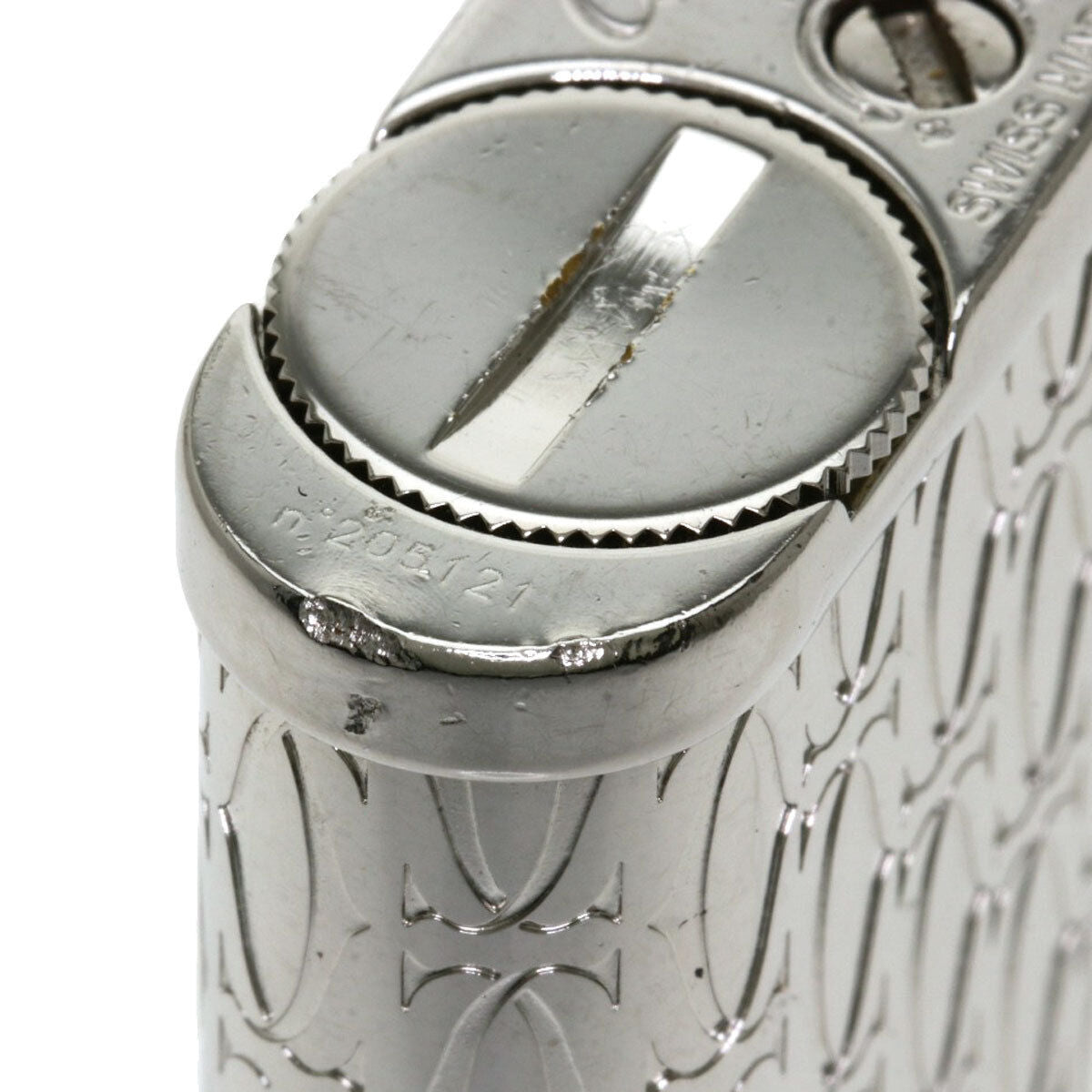 As is For Parts Cartier C de Cartier gas platinum finish lighter metal