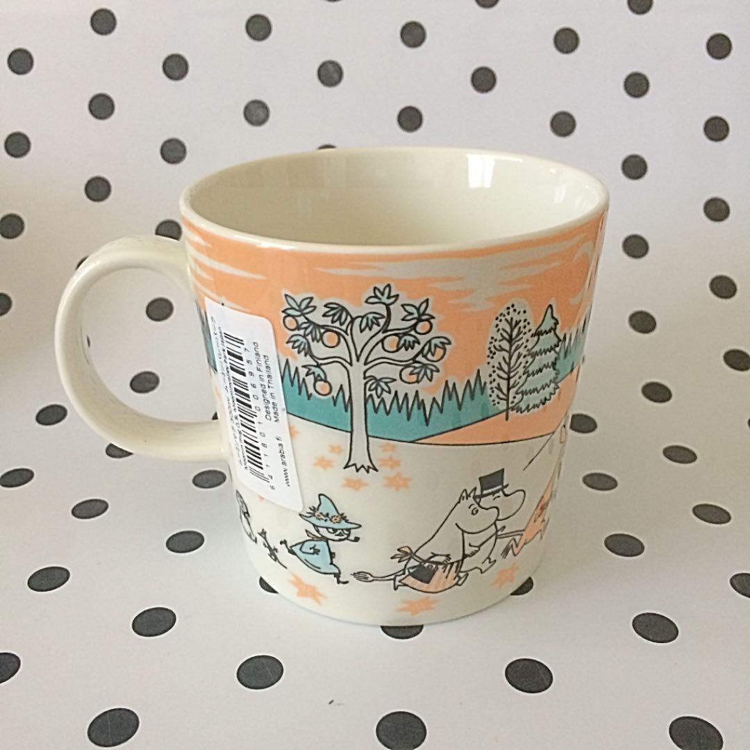 Lot 2 Moomin Mug Cup Love Valley Park Limited ARABIA Pink Orange