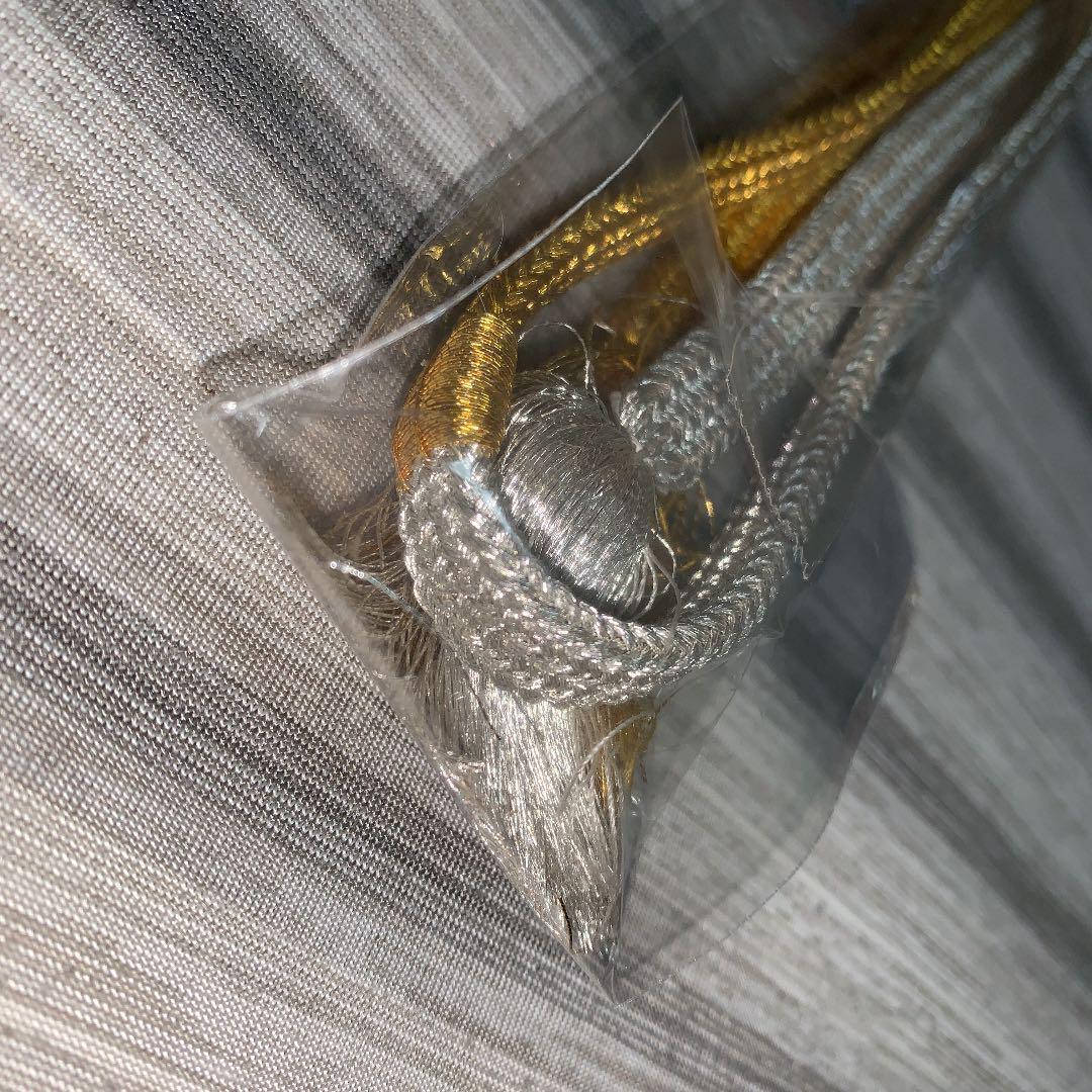 Unused pure silk obijime gold silver gold silver