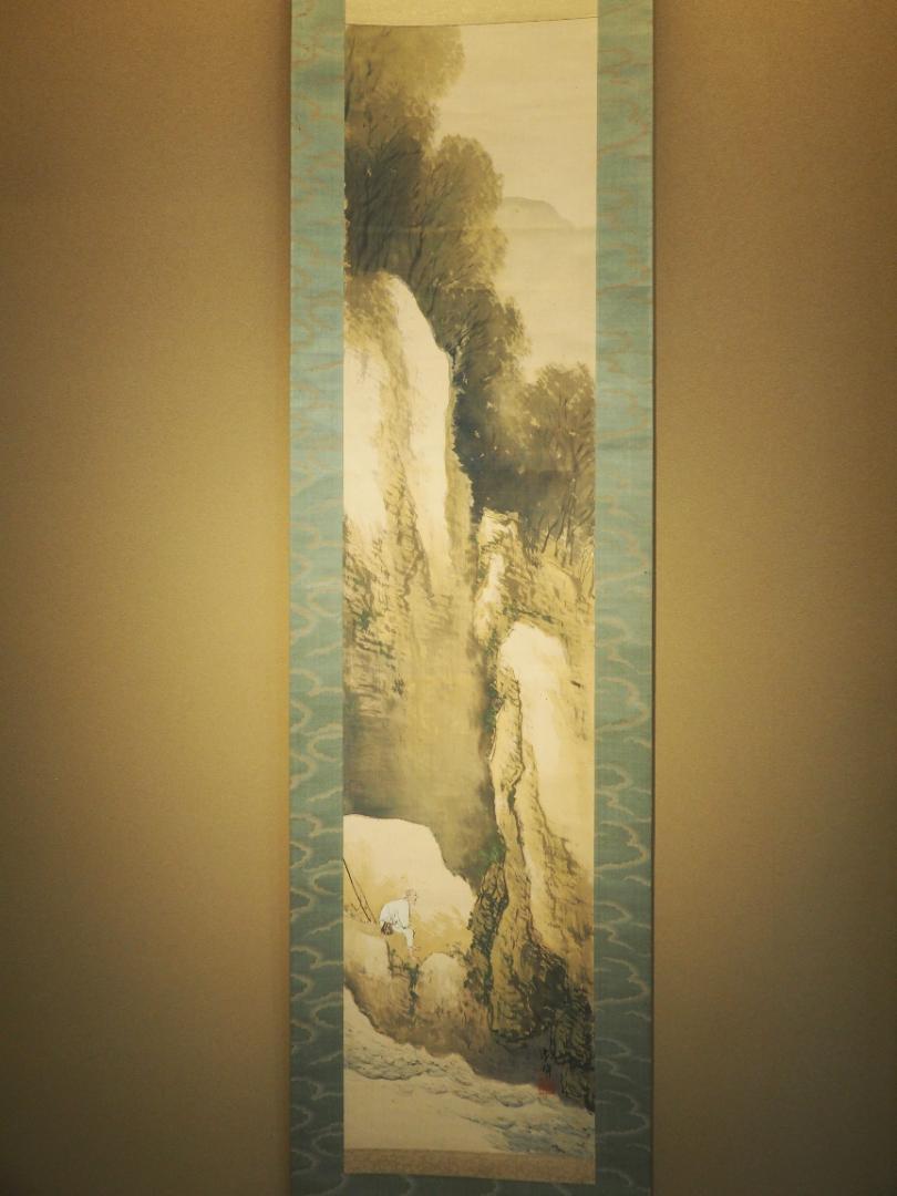 Valley Ko Fumiyuki Zu Tanaka Raisho's autograph hanging scroll  JAPAN