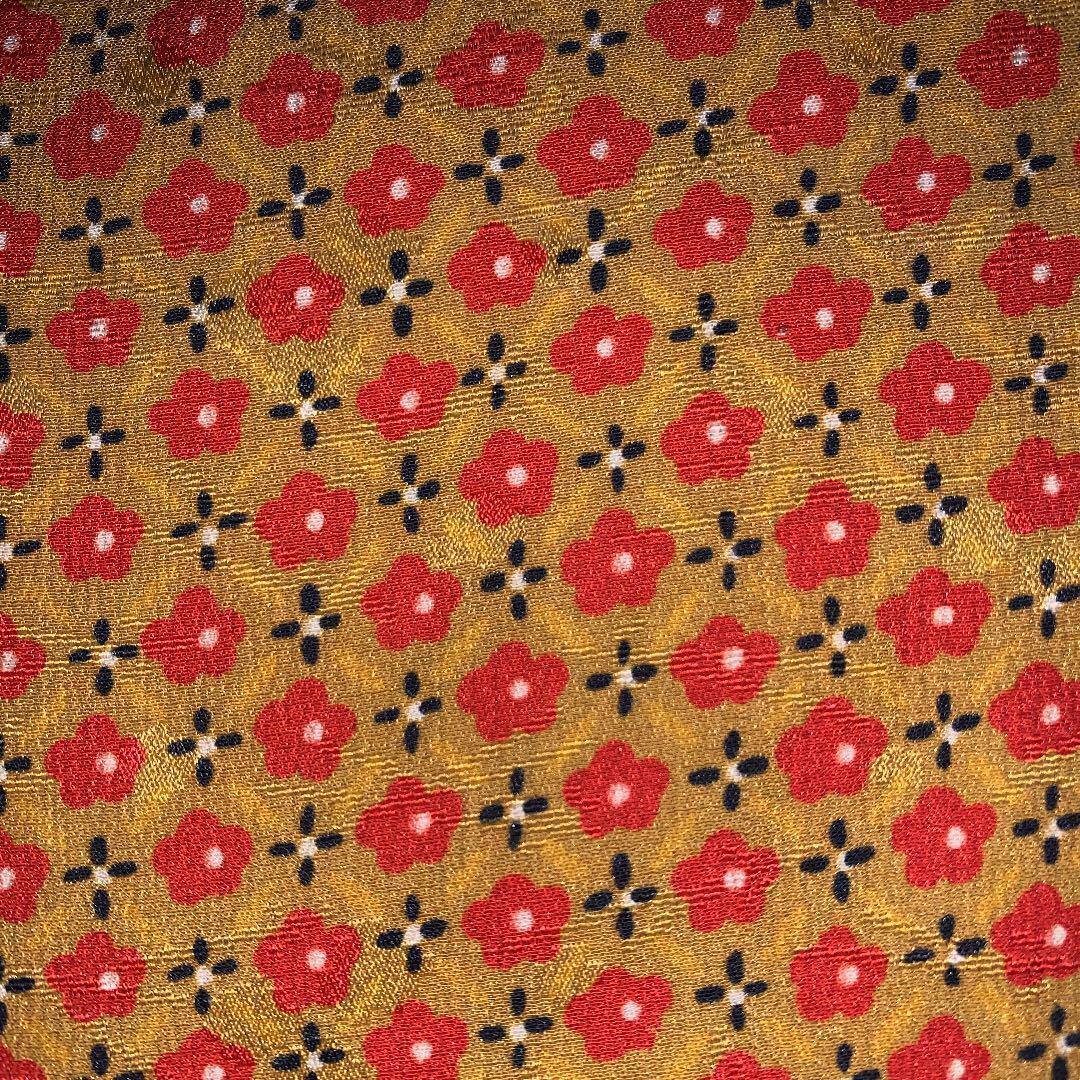 Pure silk kimono hagire about 30 x 75 florets Komon orange