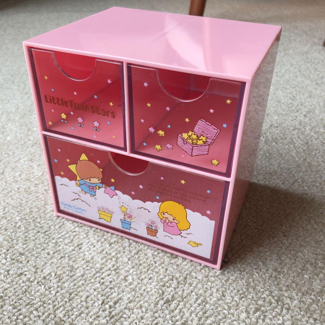 Sanrio Kikirara retro plastic chest pink square with cracks