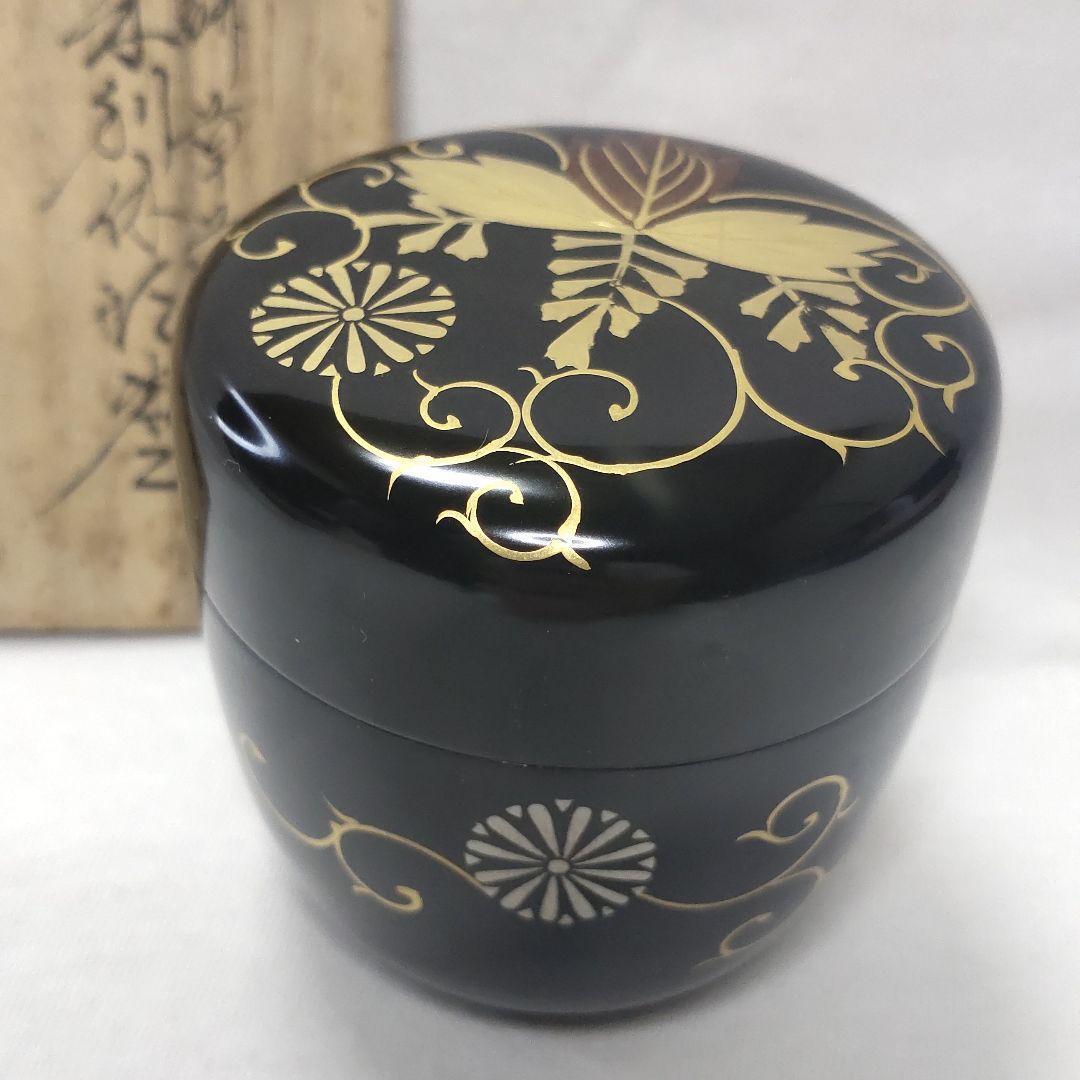 Tea utensils Red-Rikyu-shaped jujube, Togakusa lacquer work