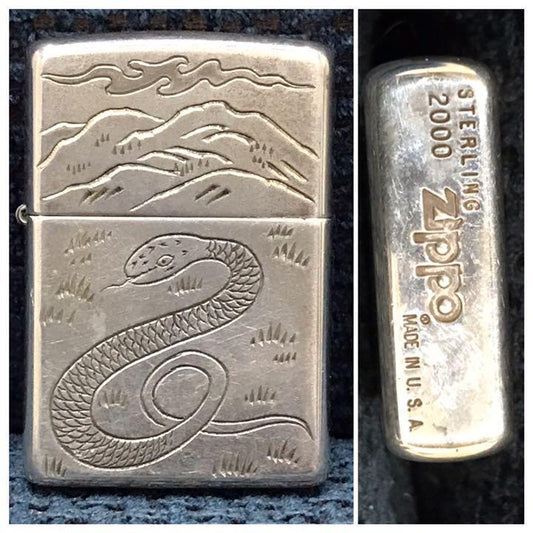 As is For Parts sterling zippo design snake snake sterling silver zippo